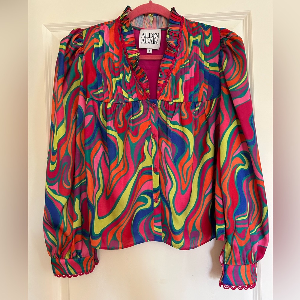 Alden Adair Size Small Oliver colorful top blouse